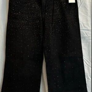 KUT from the Kloth- Meg Jeans- size 6, Black with Rhinestone